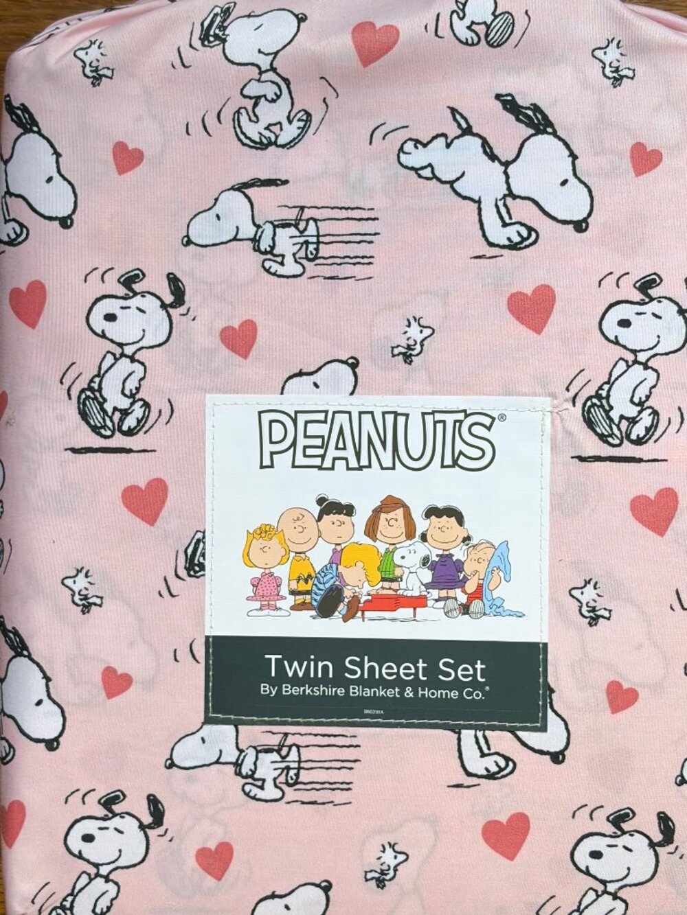 PEANUTS SNOOPY TWIN Size Red Pink Hearts Sheet Set - Hearts Love Valentine's